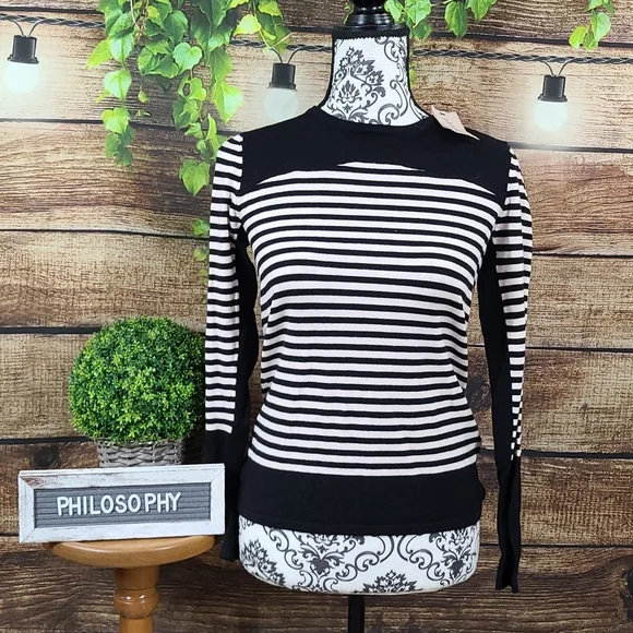 Philosophy Republic Clothing Black & White Striped Knit Top - Picture 6 of 10
